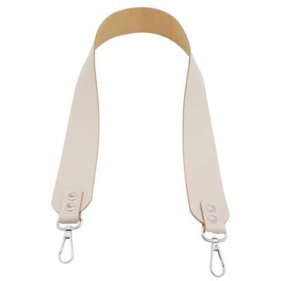 Angel Çanta Aksesuar Gerçek Deri Snake Model Bej Renk Çanta Sapı Gümüş Metalli - 2