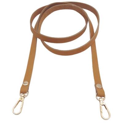 Angel Çanta Aksesuar Gerçek Deri Spagetti Model Açık Taba Renk Light Gold Metal Çanta Sapı - 2