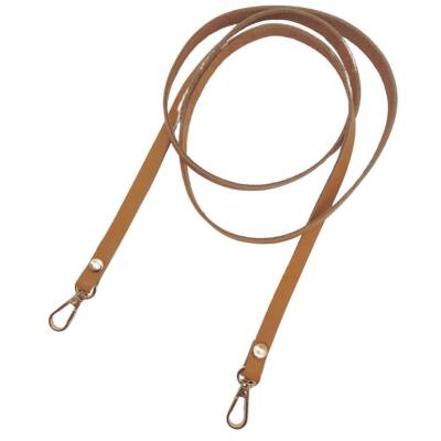 Angel Çanta Aksesuar Gerçek Deri Spagetti Model Açık Taba Renk Light Gold Metal Çanta Sapı - 3