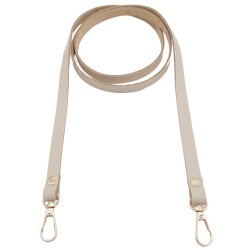 Angel Çanta Aksesuar Gerçek Deri Spagetti Model Bej Renk Light Gold Metal Çanta Sapı - 2