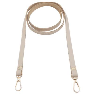 Angel Çanta Aksesuar Gerçek Deri Spagetti Model Bej Renk Light Gold Metal Çanta Sapı - 2