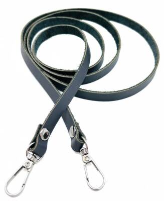 Angel Çanta Aksesuar Gerçek Deri Spagetti Model Gri Renk Gümüş Metal Çanta Sapı - 1