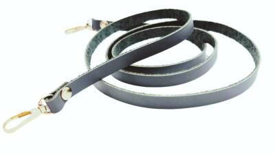 Angel Çanta Aksesuar Gerçek Deri Spagetti Model Gri Renk Light Gold Metal Çanta Sapı - 1