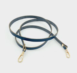 Angel Çanta Aksesuar Gerçek Deri Spagetti Model Lacivert Light Gold Metal Çanta Sapı - Angel Çanta Aksesuar