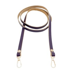 Angel Çanta Aksesuar Gerçek Deri Spagetti Model Mor Renk Light Gold Metal Çanta Sapı - 2