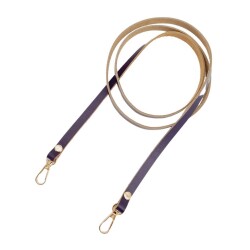 Angel Çanta Aksesuar Gerçek Deri Spagetti Model Mor Renk Light Gold Metal Çanta Sapı - 3