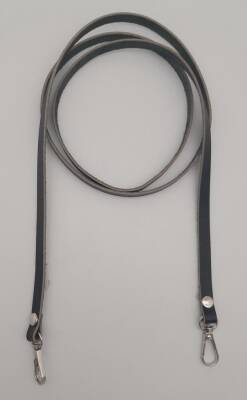 Angel Çanta Aksesuar Gerçek Deri Spagetti Model Siyah Gümüş Metal Çanta Sapı - 1