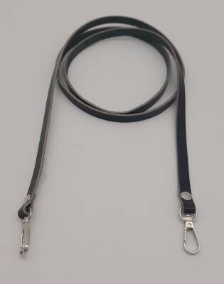 Angel Çanta Aksesuar Gerçek Deri Spagetti Model Siyah Gümüş Metal Çanta Sapı - 2