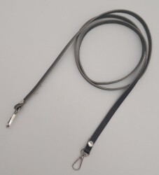 Angel Çanta Aksesuar Gerçek Deri Spagetti Model Siyah Gümüş Metal Çanta Sapı - 3