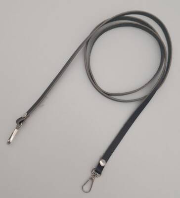 Angel Çanta Aksesuar Gerçek Deri Spagetti Model Siyah Gümüş Metal Çanta Sapı - 3