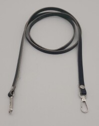 Angel Çanta Aksesuar Gerçek Deri Spagetti Model Siyah Gümüş Metal Çanta Sapı - 2