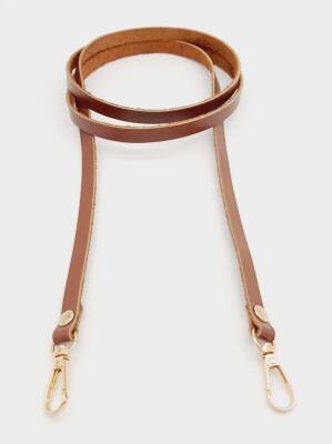 Angel Çanta Aksesuar Gerçek Deri Spagetti Model Sütlü Kahve Light Gold Metal Çanta Sapı - 2