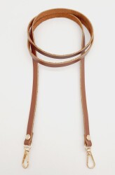 Angel Çanta Aksesuar Gerçek Deri Spagetti Model Sütlü Kahve Light Gold Metal Çanta Sapı - Angel Çanta Aksesuar