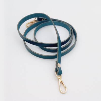 Angel Çanta Aksesuar Gerçek Deri Spagetti Model Turkuaz Light Gold Metal Çanta Sapı - 1