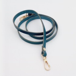 Angel Çanta Aksesuar Gerçek Deri Spagetti Model Turkuaz Light Gold Metal Çanta Sapı - Angel Çanta Aksesuar