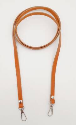 Angel Çanta Aksesuar Gerçek Deri Spagetti Model Turuncu Taba Gümüş Metal Çanta Sapı - 1