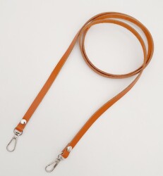 Angel Çanta Aksesuar Gerçek Deri Spagetti Model Turuncu Taba Gümüş Metal Çanta Sapı - 3