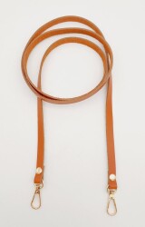 Angel Çanta Aksesuar Gerçek Deri Spagetti Model Turuncu Taba Light Gold Metal Çanta Sapı - Angel Çanta Aksesuar