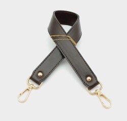 Angel Çanta Aksesuar Kahverengi Renk 42X2.5 Cm Kancalı Sap Light Gold Metalli - Angel Çanta Aksesuar