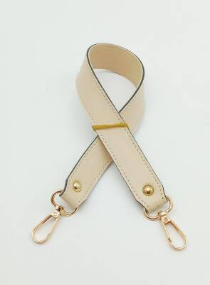 Angel Çanta Aksesuar Krem Renk 42X2.5 Cm Kancalı Sap Light Gold Metalli - 1