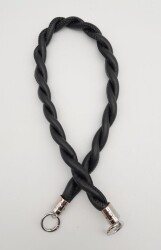 Angel Çanta Aksesuar Siyah 10 mm Suni Deri İpli Çanta Sapı Gümüş Metalli - 2