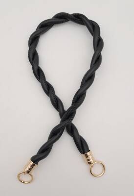 Angel Çanta Aksesuar Siyah 10 mm Suni Deri İpli Çanta Sapı Light Gold Metalli - 2