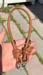 Angel Çanta Aksesuar Suni Deri 45 Cm Düğüm Model Çanta Sapı Taba Gümüş Metal - Angel Çanta Aksesuar