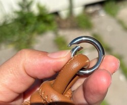 Angel Çanta Aksesuar Suni Deri 45 Cm Düğüm Model Çanta Sapı Taba Gümüş Metal - 2