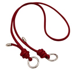 Angel Çanta Aksesuar Suni Deri 5 mm Düğüm Model Tek Çanta Sapı 85 Cm (Kırmızı Renk Gümüş Metal) - Angel Çanta Aksesuar