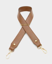 Angel Çanta Aksesuar Suni Deri Kalın Sap 70X3,3 Cm Taba Light Gold Metalli - Angel Çanta Aksesuar