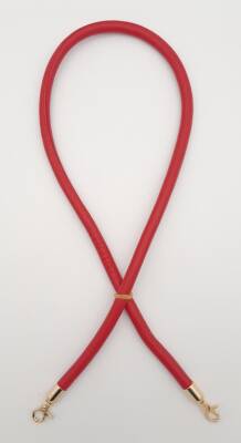 Angel Çanta Aksesuar Suni Deri Kordon Çanta Sapı Kırmızı Renk Light Gold Metalli - 1