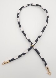 Angel Çanta Aksesuar Suni Deri Kordon Çanta Sapı Siyah Beyaz Leopar Light Gold Metalli - Angel Çanta Aksesuar