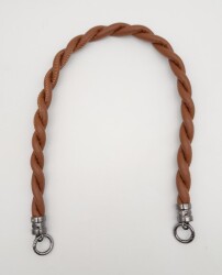 Angel Çanta Aksesuar Taba 10 mm Suni Deri İpli Çanta Sapı Füme Metalli - Angel Çanta Aksesuar