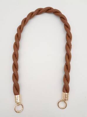 Angel Çanta Aksesuar Taba 10 mm Suni Deri İpli Çanta Sapı Light Gold Metalli - 1