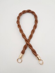 Angel Çanta Aksesuar Taba 10 mm Suni Deri İpli Çanta Sapı Light Gold Metalli - 2