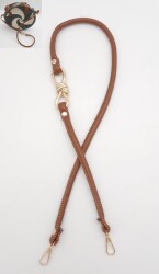 Angel Çanta Aksesuar Taba 10 mm Suni Deri İpli Düğüm Model 85 cm Çanta Sapı Light Gold Metalli - Angel Çanta Aksesuar