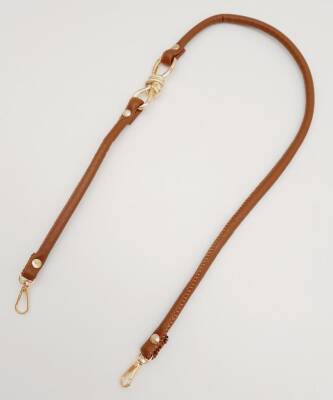 Angel Çanta Aksesuar Taba 10 mm Suni Deri İpli Düğüm Model 85 cm Çanta Sapı Light Gold Metalli - 5