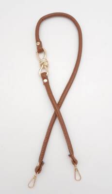 Angel Çanta Aksesuar Taba 10 mm Suni Deri İpli Düğüm Model 85 cm Çanta Sapı Light Gold Metalli - 3