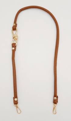 Angel Çanta Aksesuar Taba 10 mm Suni Deri İpli Düğüm Model 85 cm Çanta Sapı Light Gold Metalli - 4