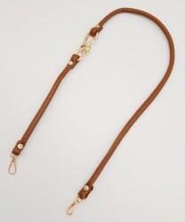 Angel Çanta Aksesuar Taba 10 mm Suni Deri İpli Düğüm Model 85 cm Çanta Sapı Light Gold Metalli - 5