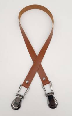 Angel Çanta Aksesuar Taba Tek Kat Suni Deri Çanta Sapı Füme Metalli - 1