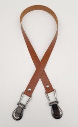 Angel Çanta Aksesuar Taba Tek Kat Suni Deri Çanta Sapı Füme Metalli - Angel Çanta Aksesuar