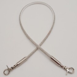 Angel Çanta Aksesuar Taşlı Kancalı Kovanlı Tek Çanta Sapı Gümüş Renk 1 Adet - 2