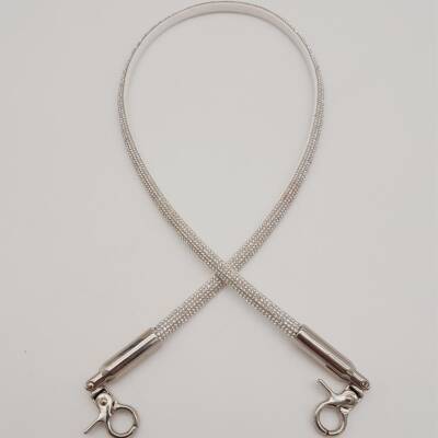 Angel Çanta Aksesuar Taşlı Kancalı Kovanlı Tek Çanta Sapı Gümüş Renk 1 Adet - 3