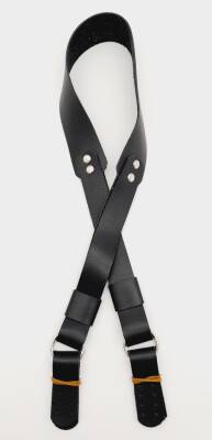 Angel Çanta Aksesuar Tek Kat Suni Deri Siyah Köprülü Çanta Sapı Gümüş Metalli - 1