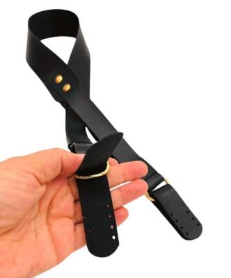 Angel Çanta Aksesuar Tek Kat Suni Deri Siyah Köprülü Çanta Sapı Light Gold Metalli - 2