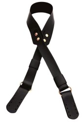 Angel Çanta Aksesuar Tek Kat Suni Deri Siyah Köprülü Çanta Sapı Light Gold Metalli - 3