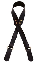 Angel Çanta Aksesuar Tek Kat Suni Deri Siyah Köprülü Çanta Sapı Light Gold Metalli - Angel Çanta Aksesuar