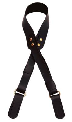 Angel Çanta Aksesuar Tek Kat Suni Deri Siyah Köprülü Çanta Sapı Light Gold Metalli - 1