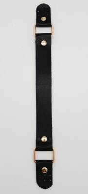 Angel Çanta Aksesuar Tek Kat Suni Deri Siyah Renk Tutma Sapı Light Gold Metalli - 2